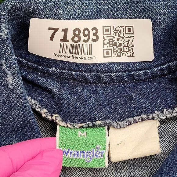 Vintage 80s Wrangler Jacket XS 17x29 Dark-Wash - Picture 6 of 12